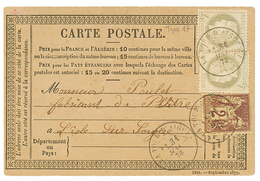 1878 4c CERES(x2) + 2c SAGE Obl. LA TOUR D'AIGUES Sur CARTE PRECURSEUR. TTB. - Altri & Non Classificati