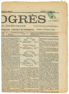 1876 2c SAGE(n°62) Obl. TYPO Sur JOURNAL Complet "LE PROGRES". RARE. Cote CERES = 2600€. Superbe. - Altri & Non Classificati