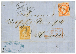 "BEYROUTH SYRIA" : 1858 10c(n°13) + 40c(n°16) TTB Margés Obl. Cachet Du Paquebot SIMOIS 22 JANV (dateur 58 Manuscrit) Su - Altri & Non Classificati