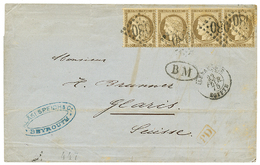 "BOITE MOBILE De BEYROUTH" : 1875 Bande De 4 Du 30c CERES Obl. GC 5080 + ALEXANDRIE EGYPTE + B.M Sur Lettre De BEYROUTH  - Altri & Non Classificati