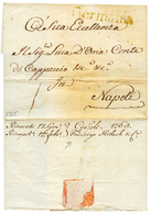 CONSTANTINOPLE : 1765 Rare Cachet GERMANIA Sur Lettre(ss Texte) Datée "SMIRNE 15 Mag. 1765" Pour NAPOLI. Verso, Double M - Altri & Non Classificati