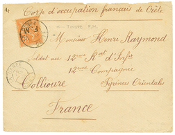 CRETE : 1902 FRANCE Timbre F.M 15c Obl. LA CANE Sur Env(CORPS OCCUP. De CRETE) Pour La FRANCE. TB. - Altri & Non Classificati