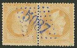 Paire 10c(n°28) Obl. GC 5087 Bleu D' IBRAILA. Superbe. - Altri & Non Classificati