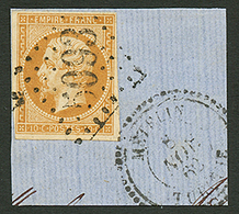 10c (n°13) TB Margé Obl. GC 5093 + METELIN TURQUIE Sur Fragment. Rare Sur NON DENTELE. TTB. - Altri & Non Classificati