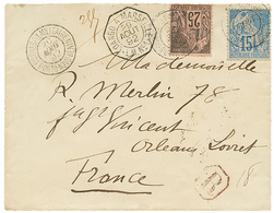 BENIN : 1892 CG 15c + 25c Obl. CORRESPce MILITAIRE PORTO-NOVO Sur Env. RECOM. Pour La FRANCE. TTB. - Altri & Non Classificati