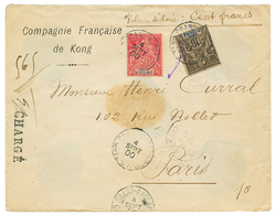 1900 10c + 50c Sur Enveloppe(pd) CHARGEE (VD = 100F) De GRAND-BASSAM Pour PARIS. RARE. TB. - Altri & Non Classificati