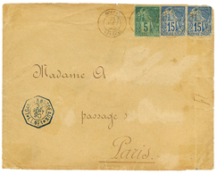 GUINEE - PRECURSEUR : 1890 COLONIES GENERALES 5c + 15c(x2) Pd Obl. Cachet Rarissime BOFFA SENEGAL Sur Env(nom Gratté) Po - Altri & Non Classificati