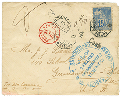 INDOCHINE - CORRESPONDANCE D' ARMEE Taxée : 1889 CG 15c Obl. CORR. D'ARMEES SAIGON + US CHARGE TO COLLECT + 4 CENTS On E - Altri & Non Classificati