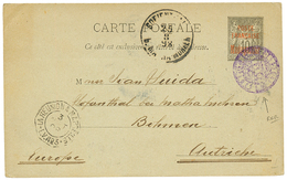 MADAGASCAR : 1898 Entier 10c Obl. Cachet Négatif Violet POSTES MADAGASCAR Pour L' AUTRICHE 1ère Piéce Vue Avec Cette Obl - Altri & Non Classificati