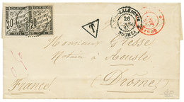 1885 NLLE CALEDONIE NOUMEA + T Sur Lettre Pour La FRANCE Taxée Avec 20c + 30c TAXES. TTB. - Altri & Non Classificati