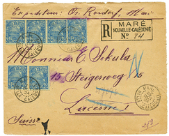 "MARE" : 1924 25c(x6) Obl. MARE NLLE CALEDONIE Sur Env. RECOM. Pour La SUISSE. RARE. Superbe. - Altri & Non Classificati