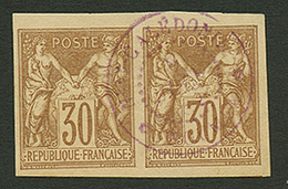 COLONIES GENERALES - Superbe Paire Du 30c SAGE Obl. NLLE CALEDONIE NOUMEA En MAUVE(rare). TTB. - Altri & Non Classificati