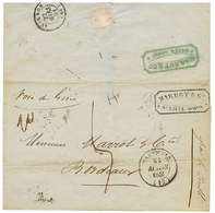 1851 T.14 MARTIGUES + Taxe 5 + Cachet Commercial MARROT/ST LOUIS SENEGAL Sur Lettre(ss Texte) Via GOREE Pour BORDEAUX. V - Altri & Non Classificati