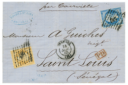 "Tarif Réduit à 30c Pour Le SENEGAL" : 1865 10c + 20c Obl. PC Du GC 532 + BORDEAUX Sur Lettre Par BATIMENT De COMMERCE ( - Altri & Non Classificati