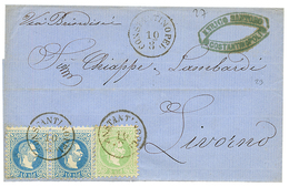 1872 3s + 10s(x2) Canc. CONSTANTINOPEL On Cover Via BRINDISI To ITALY. Vvf. - Oriente Austriaco