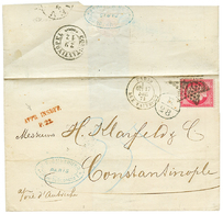 1873 FRANCE 80c + Exchange Marking F/28 + AFFR. INSUFF/P.22 On Cover From PARIS To CONSTANTINOPLE. Verso, CONSTANTINOPEL - Oriente Austriaco