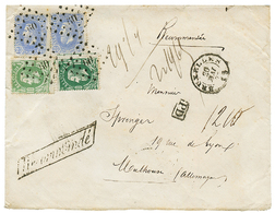 BELGIUM : 1872 10c(x2) With 2 Diff. Color + 20c(x2) Canc. 60 + BRUXELLES + RECOMMANDE On REGISTERED Envelope To MULHOUSE - Altri & Non Classificati