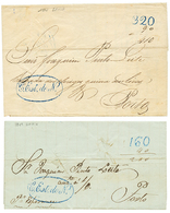 BRAZIL : 1841/49 320 Or 160 Tax Marking + C.EST.DE.N. On 2 Entire Letter From BAHIA To PÖRTUGAL. Nice Pair. Vvf. - Altri & Non Classificati