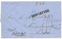 "CAPE OF GOOD HOPE To SWEDEN" : 1858 SHIP-LETTER + Tax Marking On Entire Letter From CAPE TOWN To HUDIKSVALL (SWEDEN). R - Capo Di Buona Speranza (1853-1904)