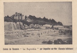 CARTE DE MEMBRE - COLONIE DE VACANCES LA SAPINIERE ANGOULINS  CHARENTE - ANNEES 30 - PUPILLES  SEINE ET OISE - Mitgliedskarten