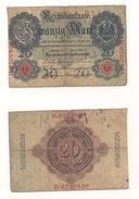 1 Gebrauchte Banknote Laut Abbildung 20 Mark 21.4.1910 - 20 Mark