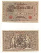 1 Gebrauchte Banknote Laut Abbildung 1000 Mark 21.4.1910 Rote Serie - 1000 Mark