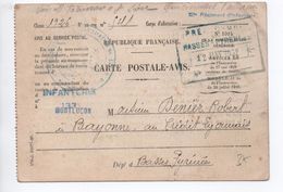 1932 - CARTE POSTALE AVIS FM Avec CACHET Du 121° REGT D'INFANTERIE DE MONTLUCON (ALLIER) - Militaire Stempels Vanaf 1900 (buiten De Oorlog)