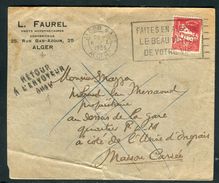 Algérie - Enveloppe Commerciale De Alger Pour Maison Carrée En 1935 Et Retour - Ref N 261 - Cartas & Documentos