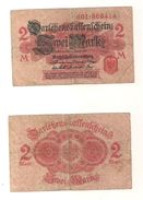 1 Gebrauchte Banknote Laut Abbildung 2 Mark 12.8.1914 Rote Serie - Otros & Sin Clasificación