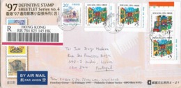 Hongkong Registered Cover To Portugal - Covers & Documents