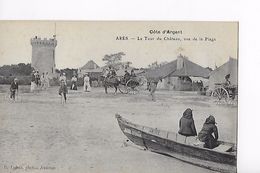 33 / ARES / LA TOUR DU CHATEAU VUE DE LA PLAGE / RARE ET TRES BEAU PLAN - Arès