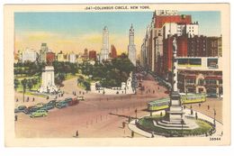 New York - Columbus Circle - Tramway / Tram - 1947 - Lugares Y Plazas