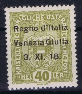 Italy:   VENEZIA GIULIA Sa  10 MH/* Flz/ Charniere 1918  2 X - Venezia Julia