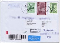 Avis De Reception AR REGISTERED Label LETTER Hungary ANTIQUE FURNITURE Chair Elizabeth Lookout Budapest PRIORITY - Covers & Documents