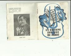 Carte Depliante 4  Pages Du  Groupe Lyrique De Paris   Saison 1951 -Voir Scan Details - Opern