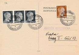 BuM3079 - Germany / Sudetenland (1945) Althabendorf (Kr. Reichenberg, Sudetenland); Postcard; Tariff: 6pf. - 14.5.1945 ! - Sudetenland