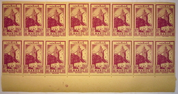 Maroc YT N° 167 - Fragment De Feuille De 16 TP NEUFS ** - 1 Bord De Feuille. 1939-1942 - Mosquée De Sefrou - Unused Stamps
