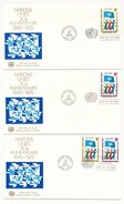 NATIONS UNIES - 16 Enveloppes FDC - 30eme Anniversaire 1975 New York / San Francisco / Genève - VN