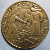 Medaille En Bronze Souvenir D'une Visite à La Monnaie. Paris, Les Fondeurs D’or Et D’argent. - Professionali / Di Società
