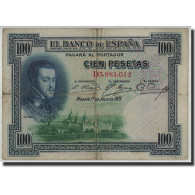 Billet, Espagne, 100 Pesetas, 1925, 1925-07-01, KM:69c, B+ - 100 Peseten