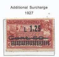 San Marino. 1927 Correo Urgente, Sobrecargado. - Unused Stamps