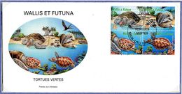 Wallis Et Futuna Env. Tbres Du Bloc N° 20 - Reptiles Marins : Les Tortues Vertes - - Neufs