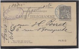 France Pneumatique - Chaplain 30 C Noir - Carte Télégramme - Rohrpost