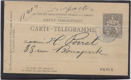 France Pneumatique - Chaplain 30 C Noir - Carte Télégramme - Pneumatic Post