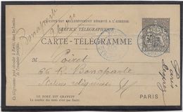 France Pneumatique - Chaplain 30 C Noir - Carte Télégramme - Rohrpost