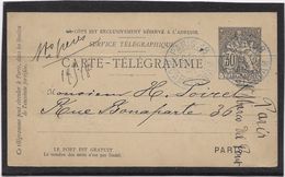 France Pneumatique - Chaplain 30 C Noir - Carte Télégramme - Rohrpost