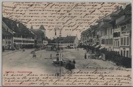 Aarberg - Hauptstrasse - Fässer, Animee - Photoglob - Aarberg