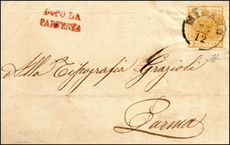 9 1854 - 5 Cent. Giallo Ocra (1), Perfetto, Su Stampato  Da Milano 23/12/1854 Per Il Ducato Di Parma. ... - Lombardo-Veneto