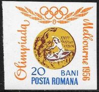 Romania/Roumanie: Non Dentellato, Imperforate, Non Dentelés, Kayak, Medaglia, Médaille, Medal - Estate 1956: Melbourne