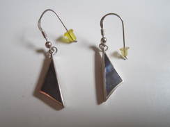 Boucles D'Oreilles Pendante Argent Massif 925 Triangle - Aretes